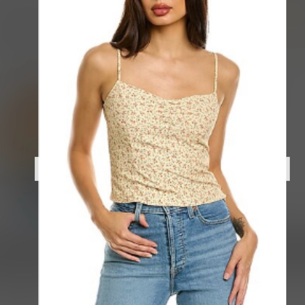 Like new Floral Print Spaghetti Strap Crop Top
